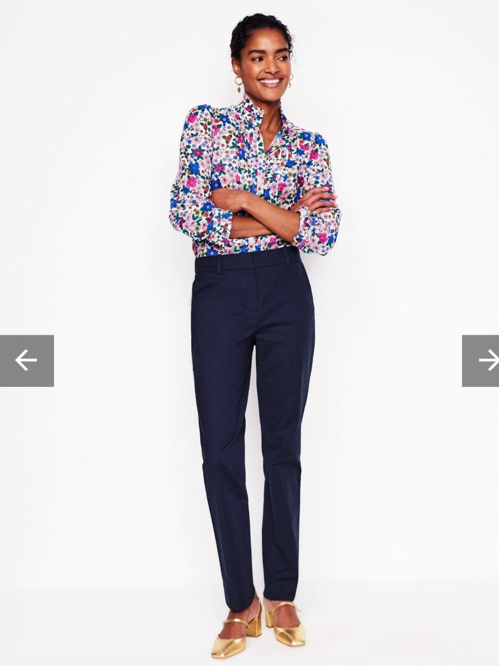 Boden Richmond Trousers Navy Blue Size 16R NWT